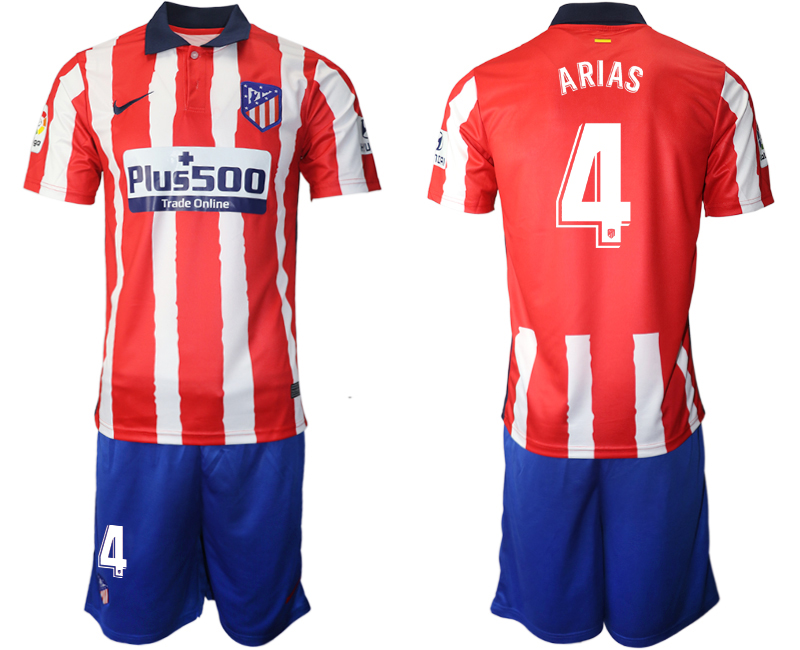 Men 2020-2021 club Atletico Madrid home #4 red Soccer Jerseys